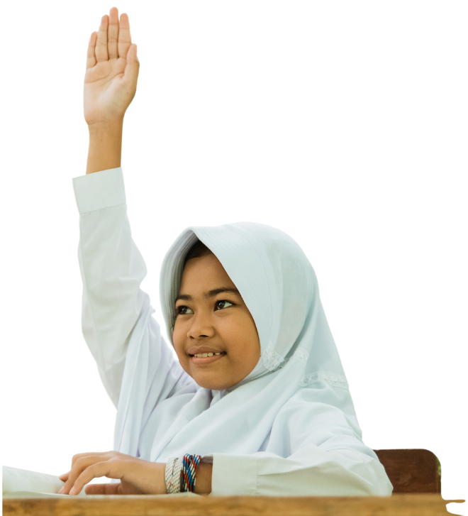 anak siswa lomba angkat tangan